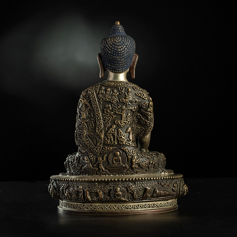 チベット▪釈迦仏 (全工錾刻 + きんぎんほう)